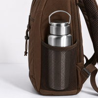 Botella en el bolsillo lateral de una mochila