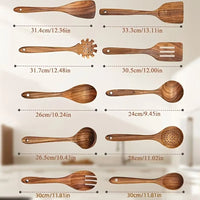 Set de utensilios de cocina de teca natural